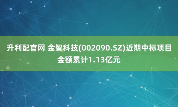 升利配官网 金智科技(002090.SZ)近期中标项目金额累计1.13亿元